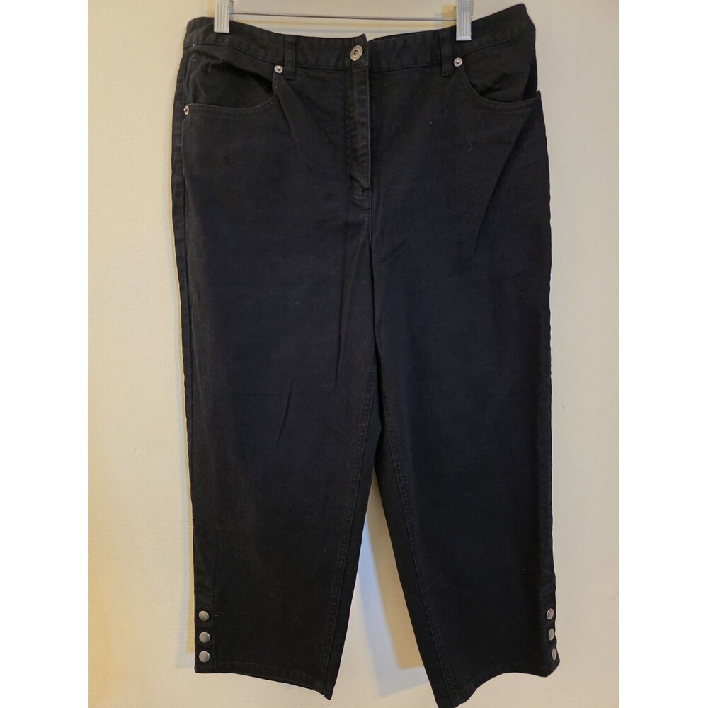 Talbots Women's Size 12 Stretch Black High-Rise Cropped Jeans